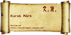 Kurek Márk névjegykártya