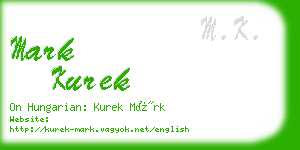 mark kurek business card